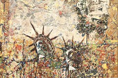 Bariffe "Time won't leave me as I am" Mixed media on canvas 24" x 24" 2026 "Faces 2"