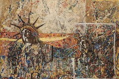 Bariffe "Antannae" Mixed media on canvas 24" x 24" 2026 "Faces 2"