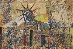 Bariffe "Disorder" Mixed media on canvas 24" x 24" 2026 "Faces 2"