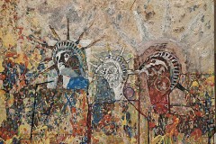 Bariffe "Toxicity" Mixed media on canvas 24" x 24" 2026 "Faces 2"