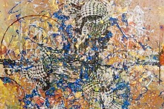 Bariffe  "Rebirth" Mixed media on canvas 24" x 24" 2025