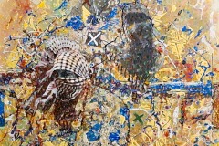Bariffe  "Sariel" Mixed media on canvas 24" x 24" 2025