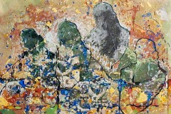 Bariffe  "Over and over and over again" Mixed media on canvas 24" x 24" 2025