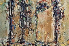 Bariffe  Wavelength  Mixed media on canvas 24" x 24"  2023  The Trees