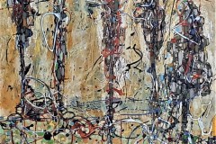 Bariffe  Mandana  Mixed media on canvas 24" x 24"  2023  The Trees