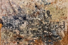 Bariffe  John the Prophet  mixed media on canvas  24" x 24" 2021  'Christ in the  Age of Cars"