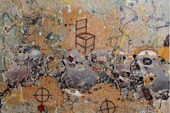 Bariffe   Amenti    Mixed media on canvas  24" x  24"  2022.   The Marriage of Insight: Knowledge, wisdom, understanding.