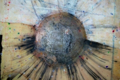 Shine on you crazy..... mixed media on canvas 5' x 5' 2007 Process and Thought
