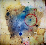 Mephistopheles forces me the secret too soon Mixed media on canvas 5' x 5' 2007 Process and Thought