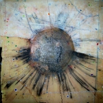 Shine on you crazy..... mixed media on canvas 5' x 5' 2007 Process and Thought