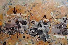 Bariffe  Delusion   Mixed media on canvas 24" x  24" 2022.  The Marriage of Insight: Knowledge, wisdom, understanding.