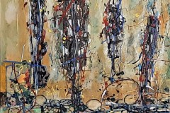 Bariffe  Vibration  Mixed media on canvas 24" x 24"  2023  The Trees