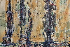 Bariffe  Fi  Mixed media on canvas 24" x 24"  2023  The Trees