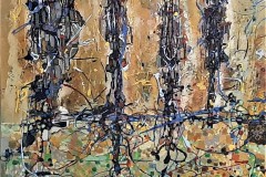 Bariffe  Gamma  Mixed media on canvas 24" x 24"  2023  The Trees